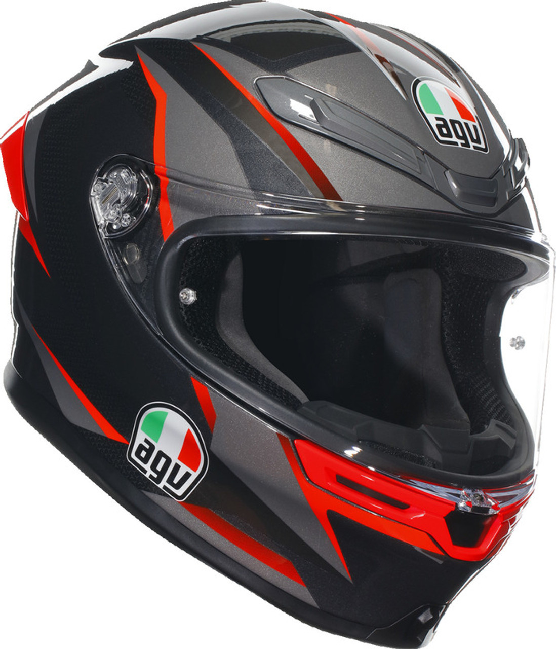 AGV K6 S Slashcut Black Gray Red Helmet