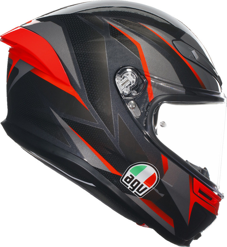 AGV K6 S Slashcut Black Gray Red Helmet - Speed Addicts