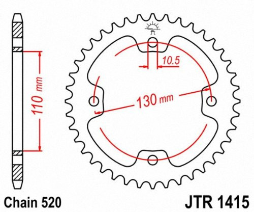 Jt Rear Steel Sprocket 38T - JTR1415.38