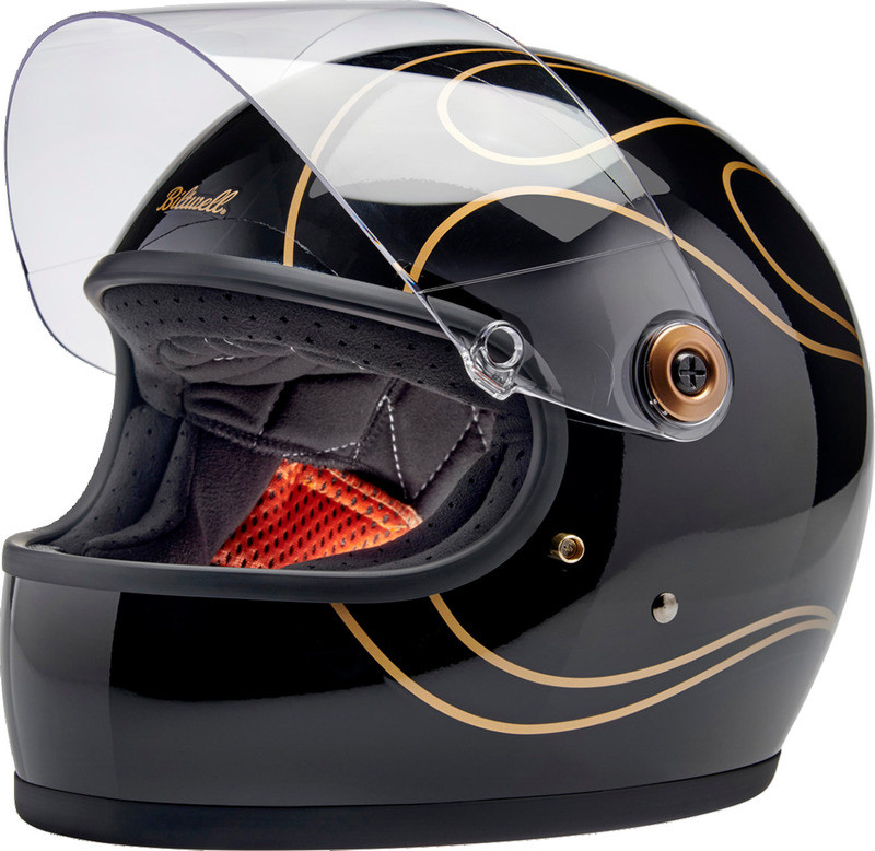 Biltwell Gringo S ECE 22.06 Gloss Black Flames Helmet