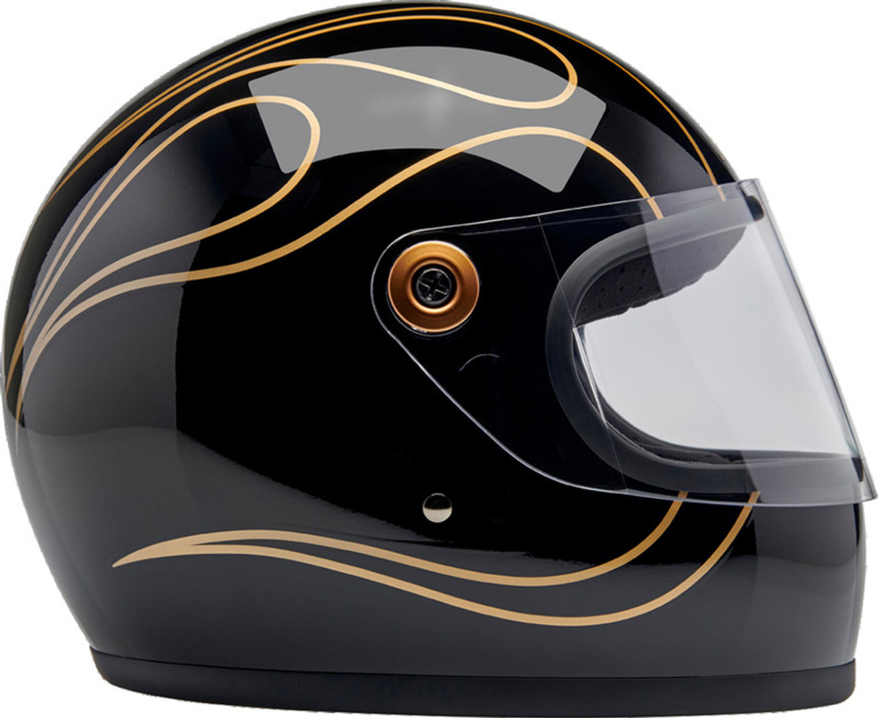 Biltwell Gringo S ECE 22.06 Gloss Black Flames Helmet