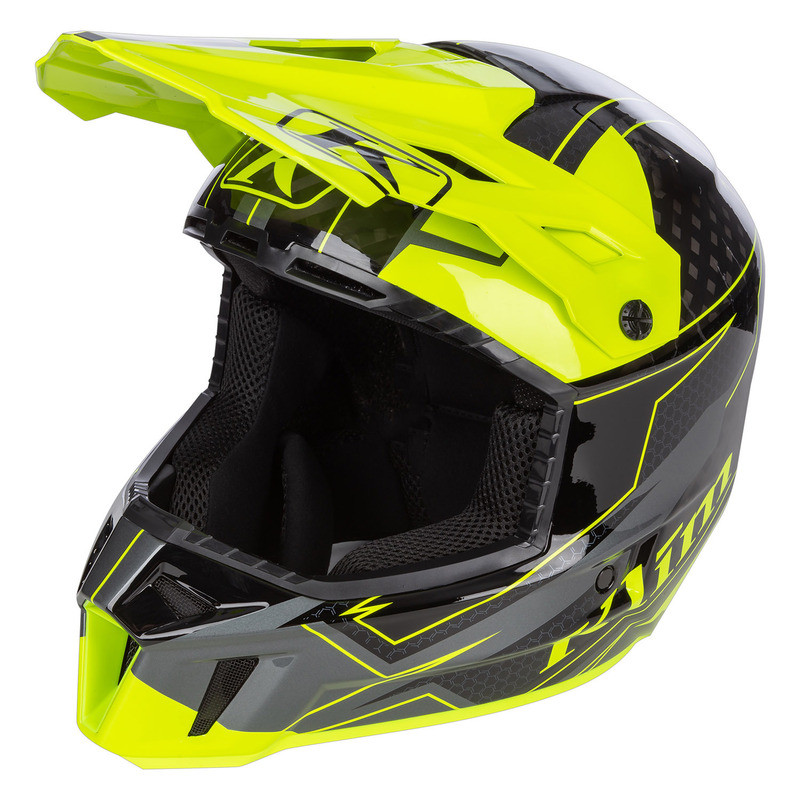 Klim F3 ECE Velocity Black Hi-Vis Carbon Helmet