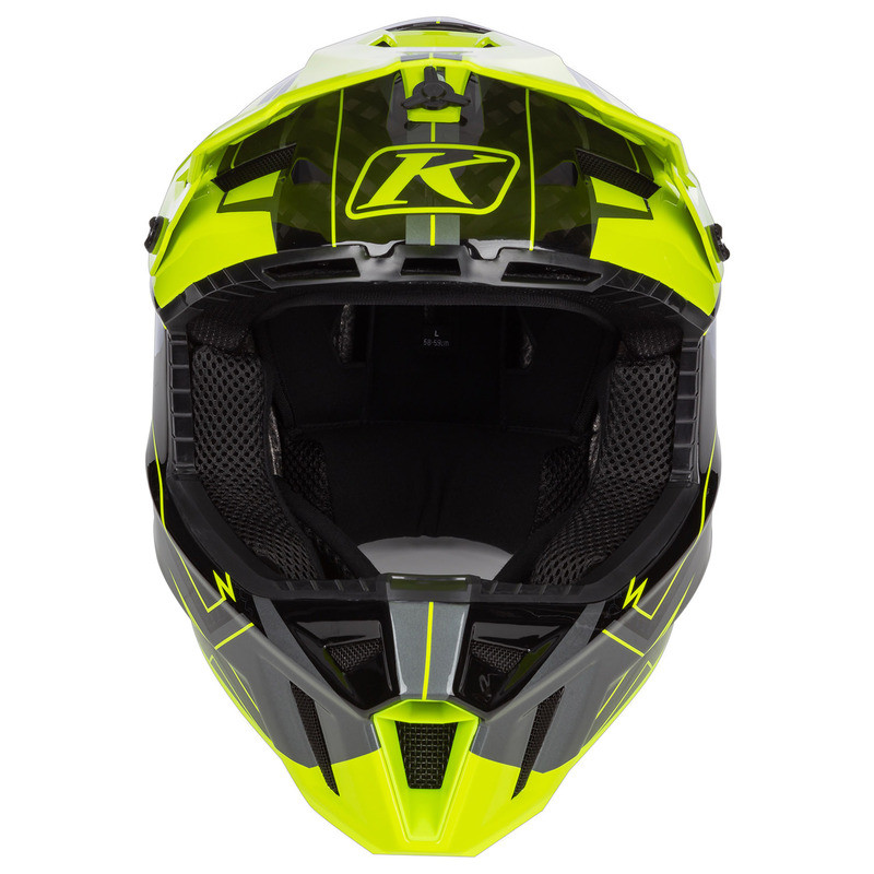 Klim F3 ECE Velocity Black Hi-Vis Carbon Helmet