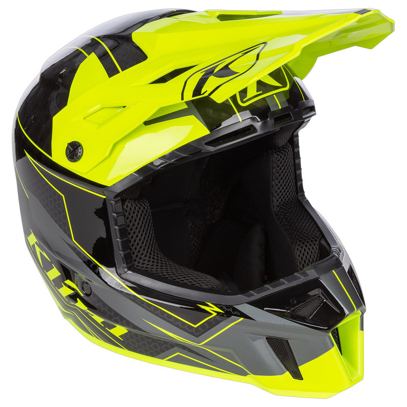 Klim F3 ECE Velocity Black Hi-Vis Carbon Helmet