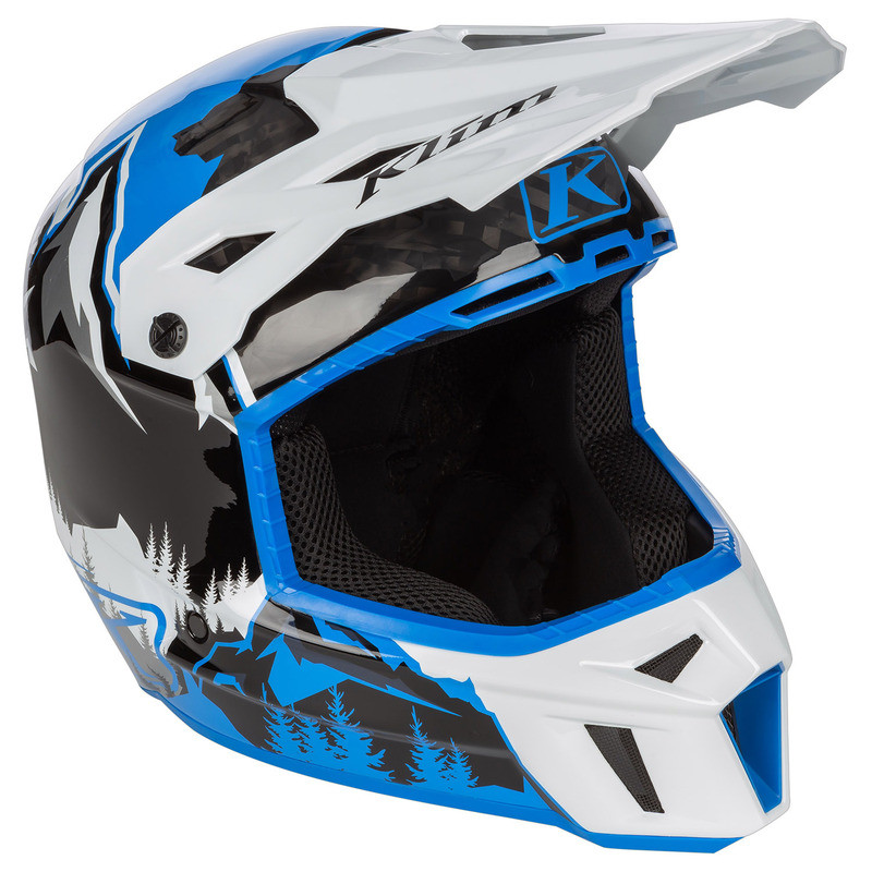 Klim F3 ECE DNA Electric Blue Lemonade White Carbon Helmet