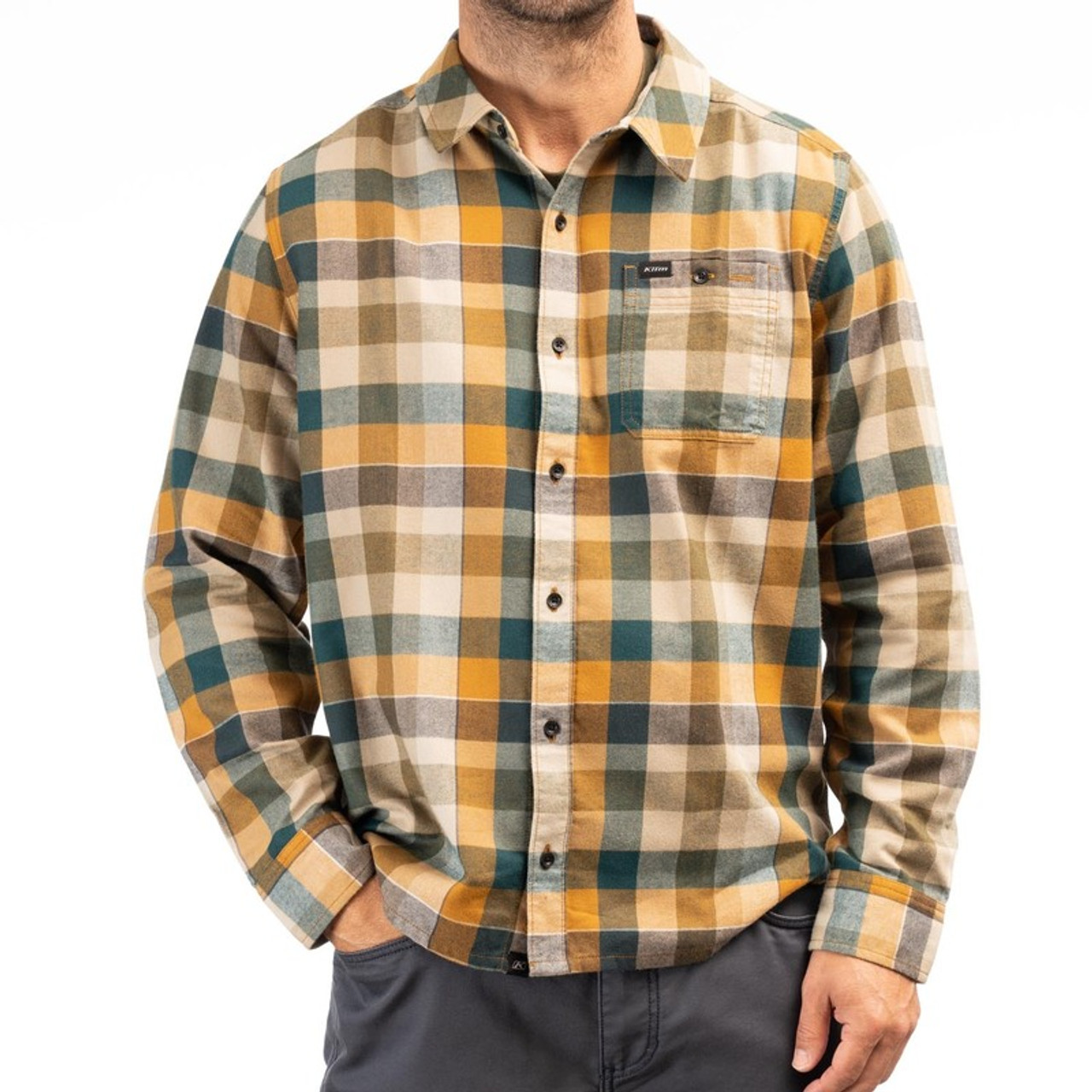 Klim Alderson Midweight Dark Sea Golden Brown Flannel Shirt