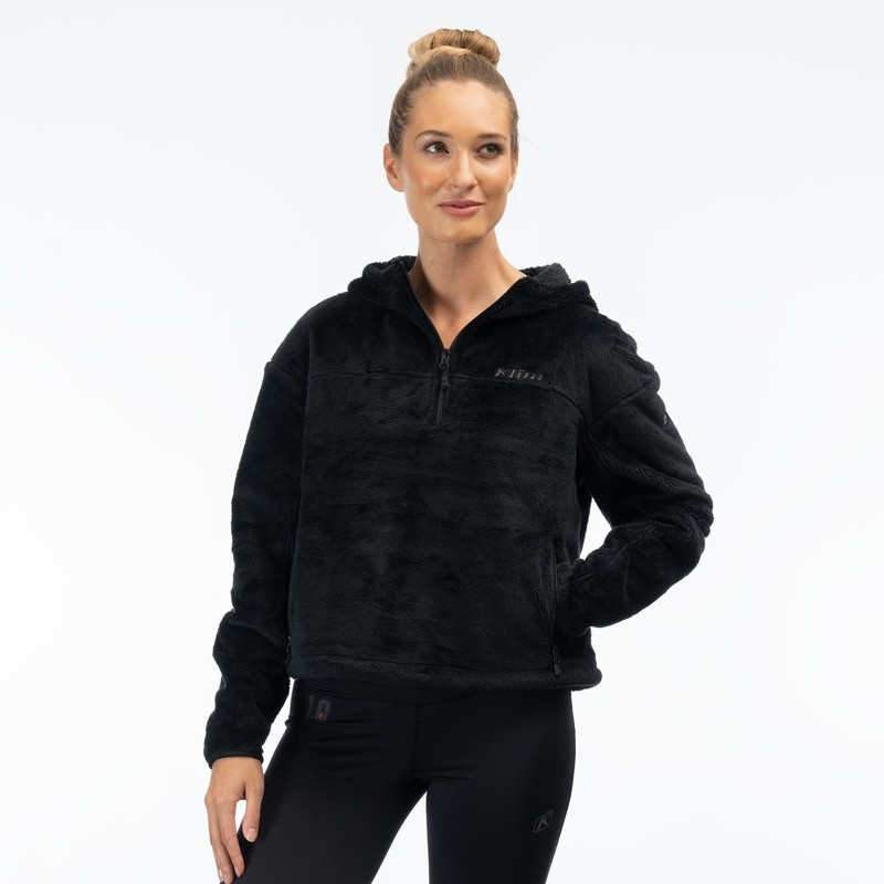 Klim Cascade 1/4 Zip Crop Black Hoodie