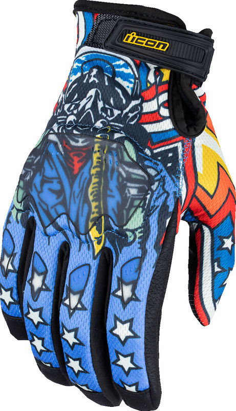 Icon Hooligan Flyboy CE Blue Gloves