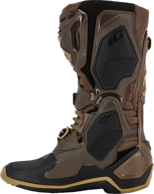 Alpinestars tech10オフロードブーツ ブラウン/ゴールド Alpinestars Limited Edition Squad '23 Tech 10 Brown Gold Boots