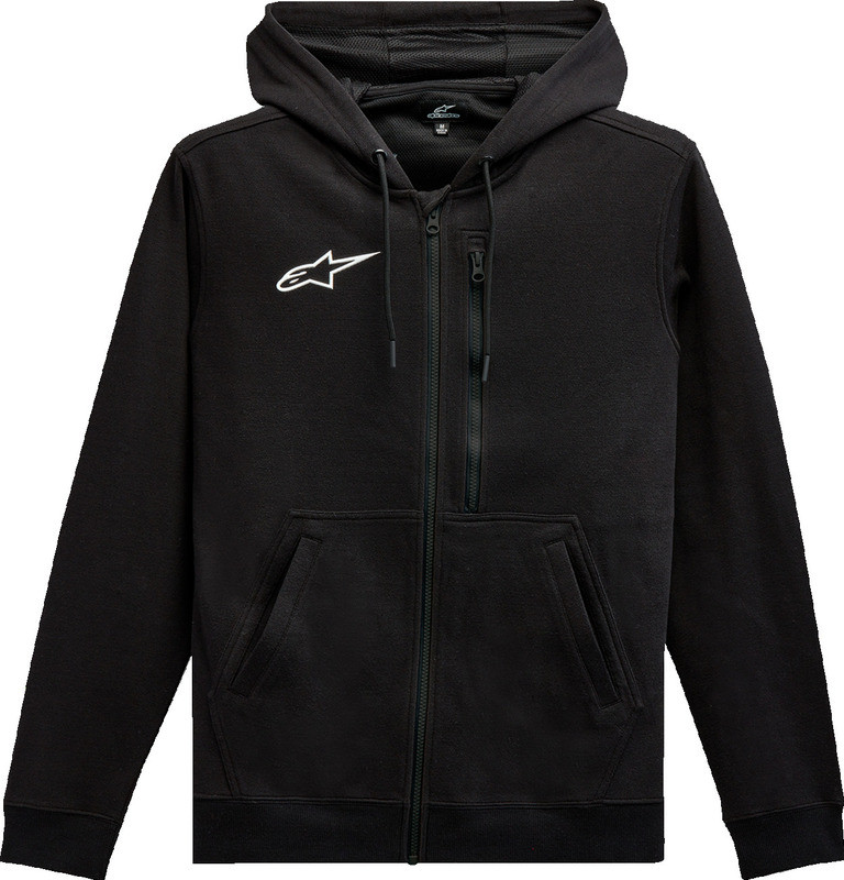 Alpinestars Asymmetrical Zip-up Black Hoodie