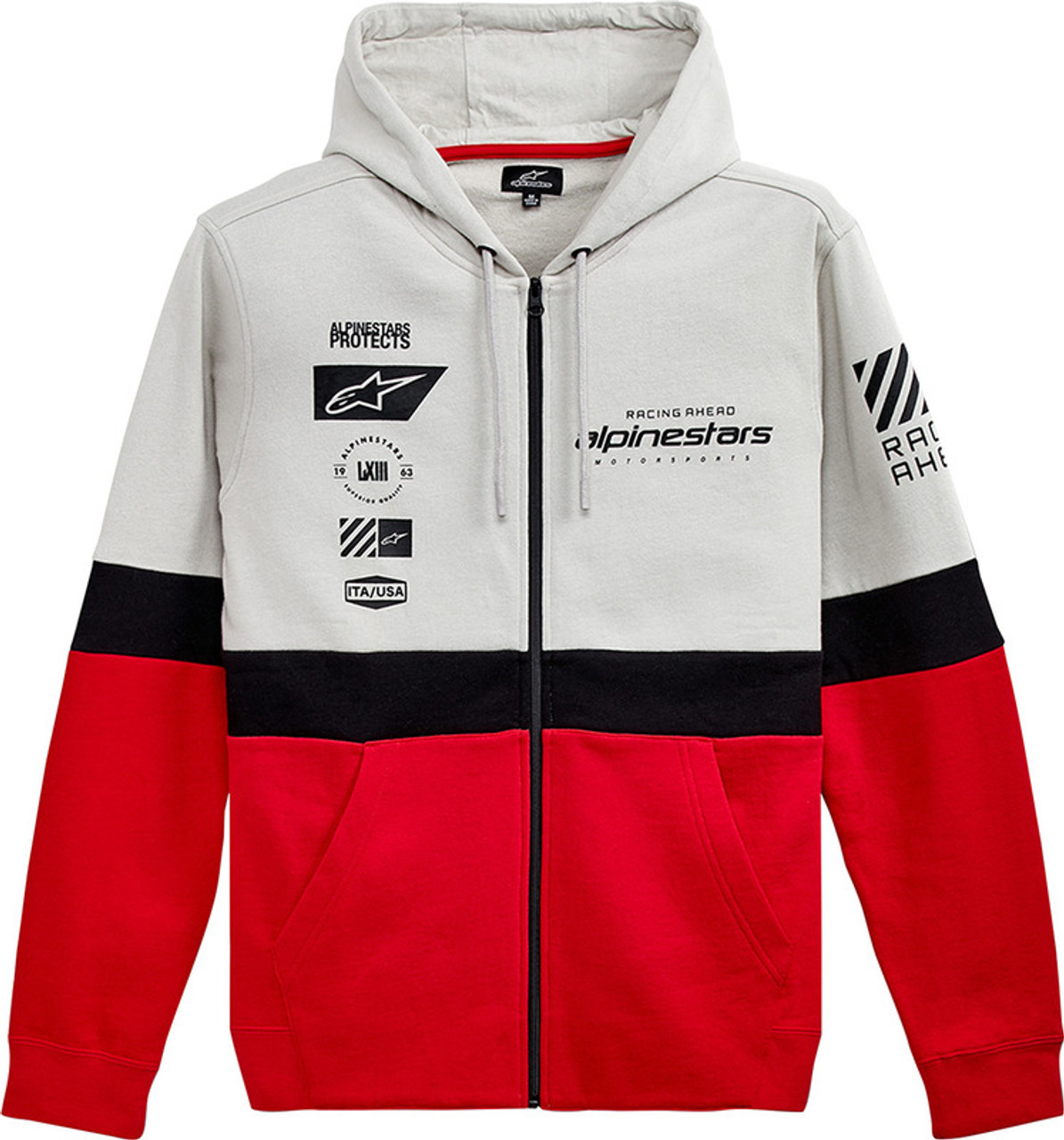 Alpinestars Position Zip Silver Black Red Hoodie