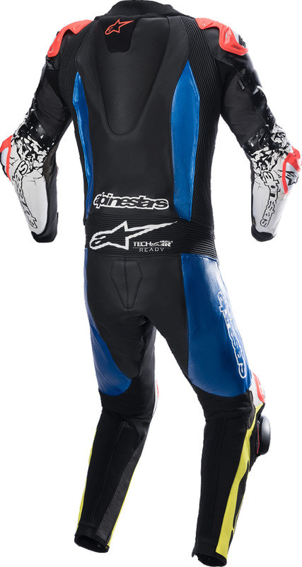 Alpinestars GP Tech V4 Black Blue Yellow Fluorescent Suit