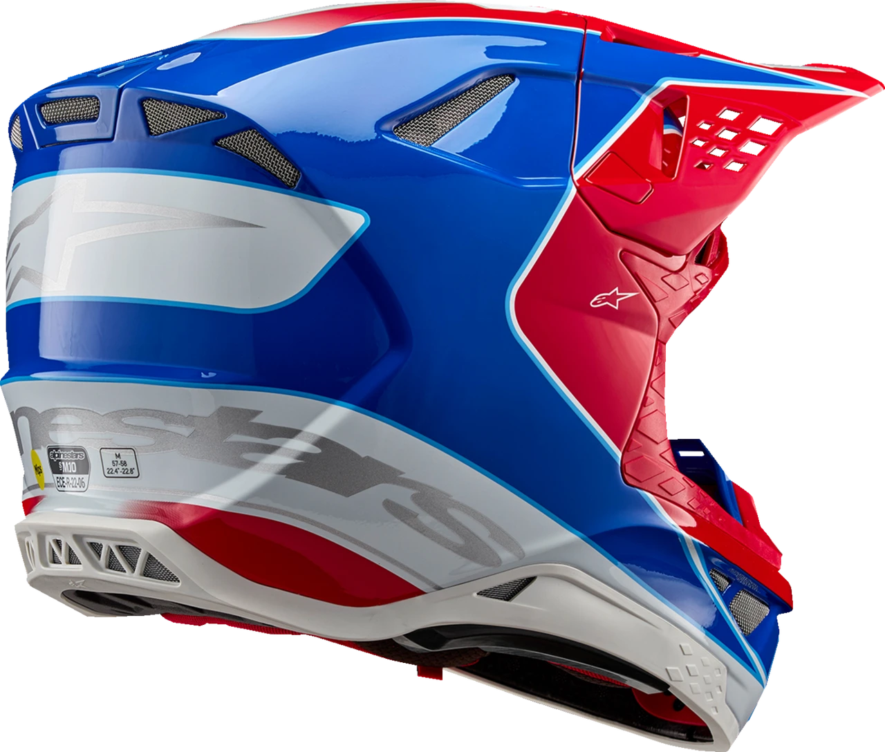 Alpinestars Supertech M10 Aeon MIPS Gloss Bright Red Blue Helmet