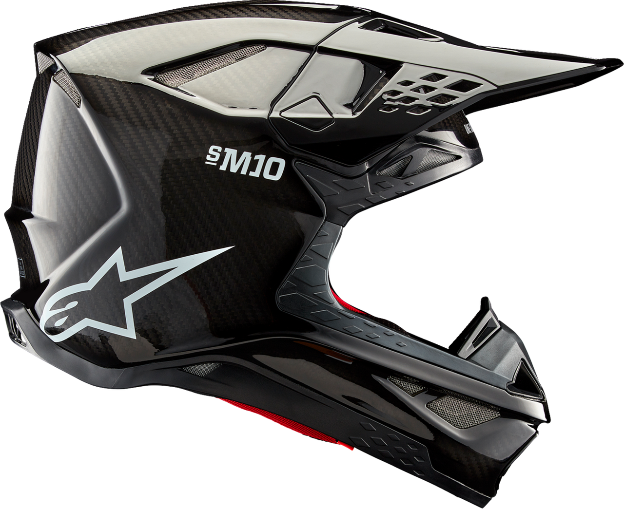 Alpinestars Supertech M10 Solid MIPS Gloss Black Carbon Helmet