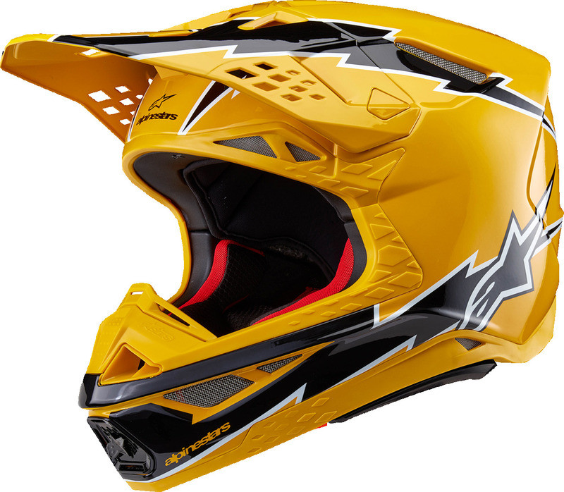 Alpinestars Supertech M10 Ampress MIPS Gloss Black Yellow Helmet