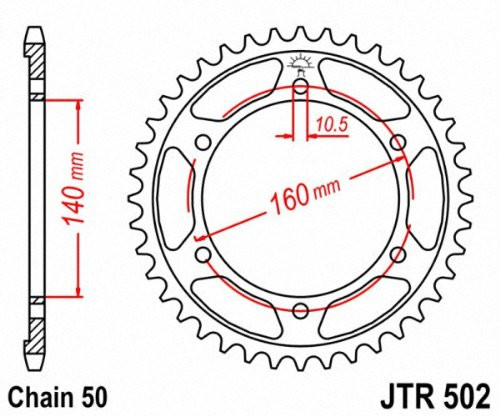 Jt Rear Steel Sprocket 42T - JTR502.42
