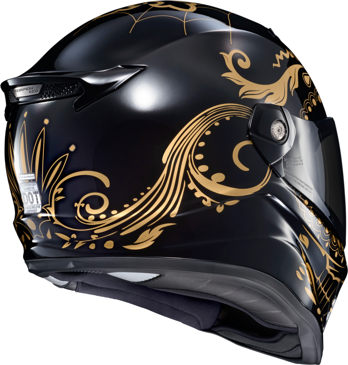 Scorpion EXO Covert FX Full Face El Malo Gold Gloss Black Helmet