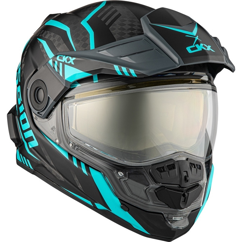 CKX Mission Ams Carbon Code Matte Turquoise Electric Helmet