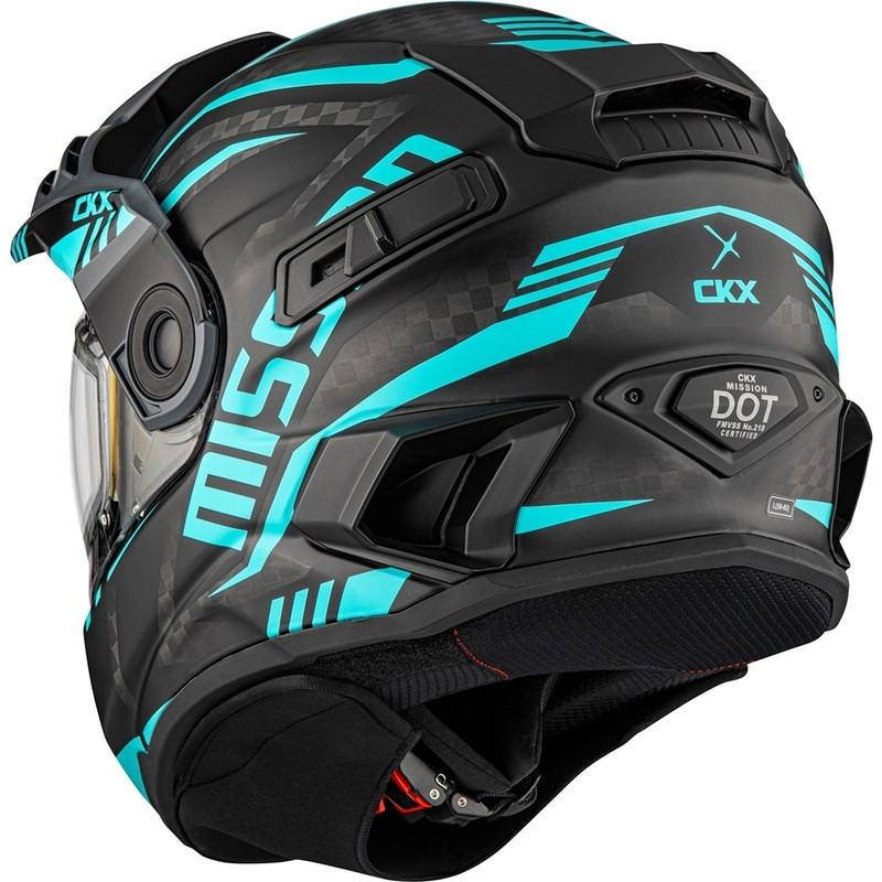 CKX Mission Ams Carbon Code Matte Turquoise Electric Helmet