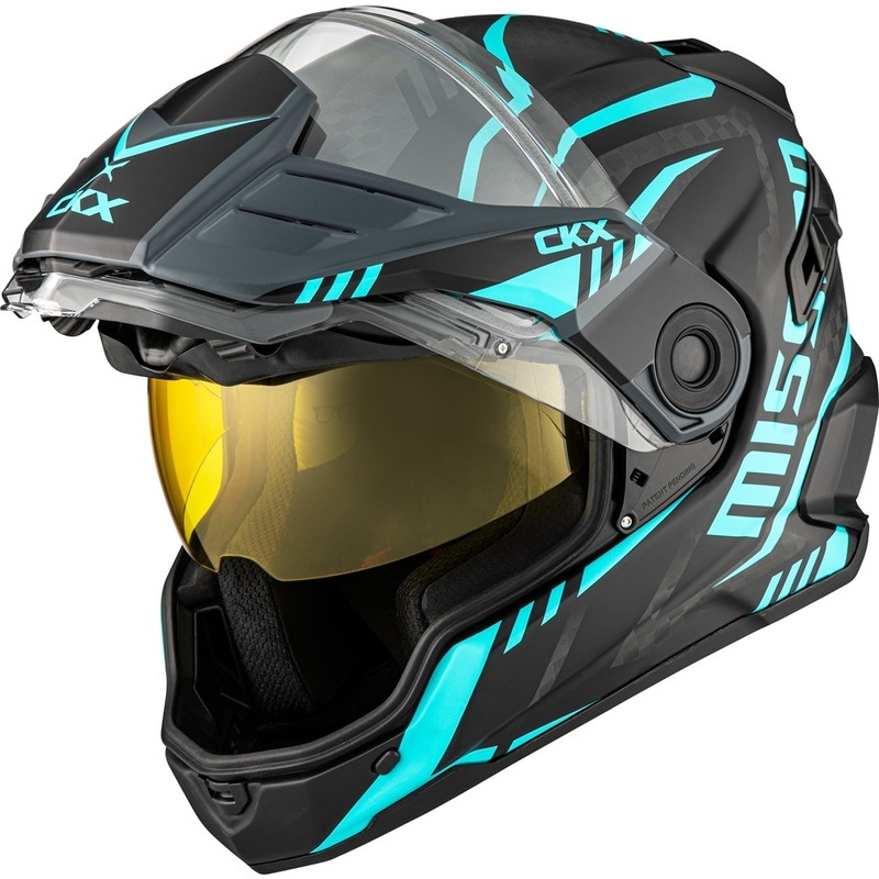 CKX Mission Ams Carbon Code Matte Turquoise Electric Helmet
