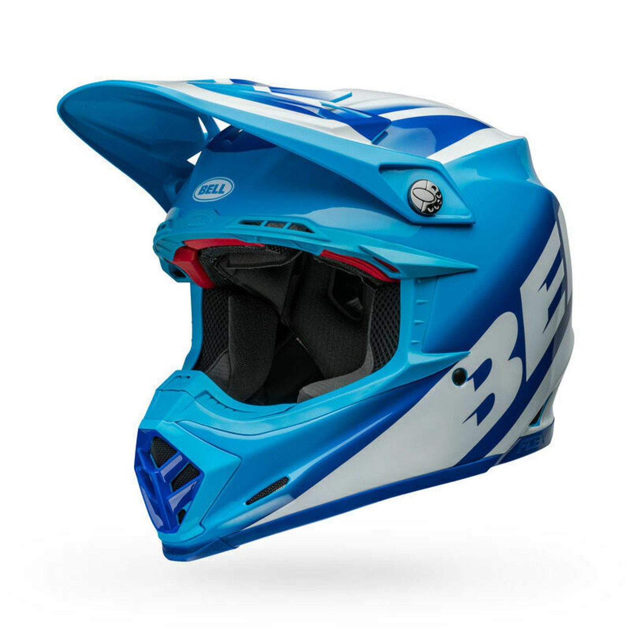 Bell Moto-9S Flex Rail Blue White Helmet - Speed Addicts