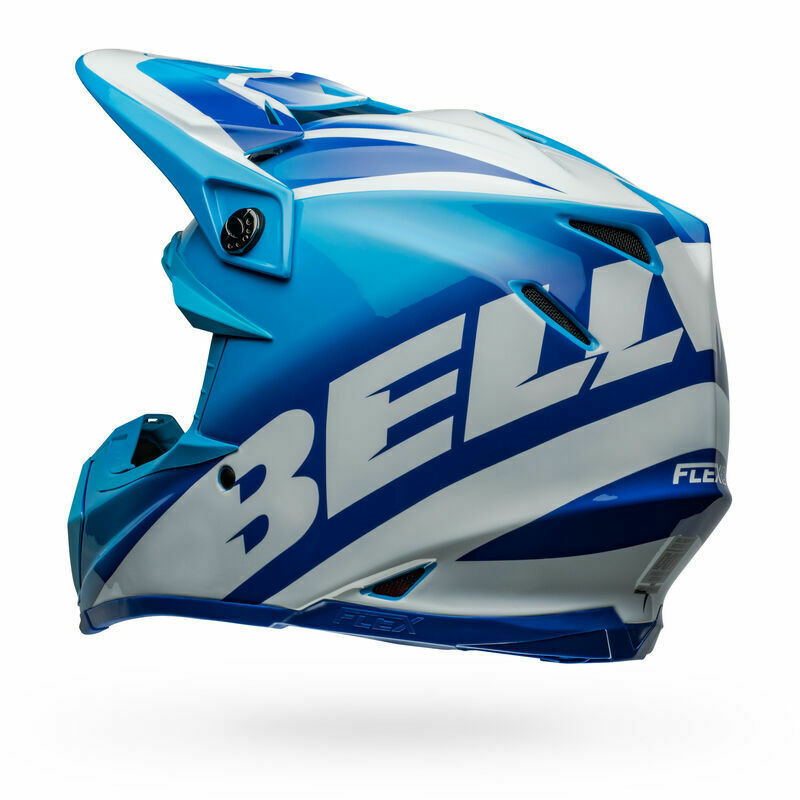 Bell Moto-9S Flex Rail Blue White Helmet