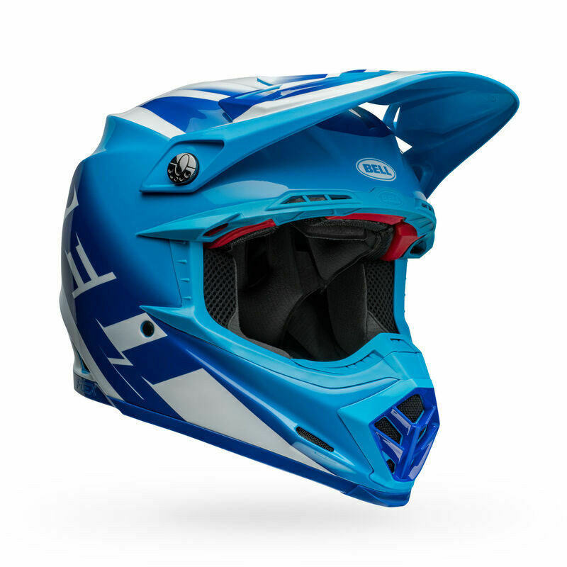 Bell Moto-9S Flex Rail Blue White Helmet