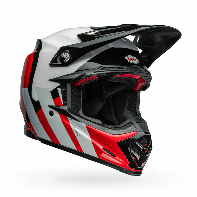 Bell Moto-9S Flex Hello Cousteau Stripes White Red Helmet