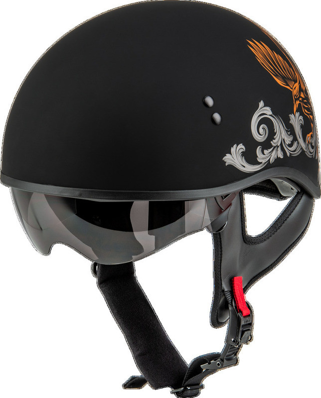 Gmax HH-65 Corvus Matte Black Silver Orange Helmet