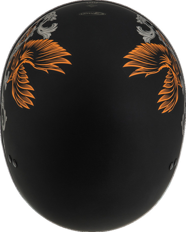 Gmax HH-65 Corvus Matte Black Silver Orange Helmet