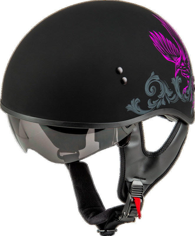 Gmax HH-65 Corvus Matte Black Purple Grey Helmet