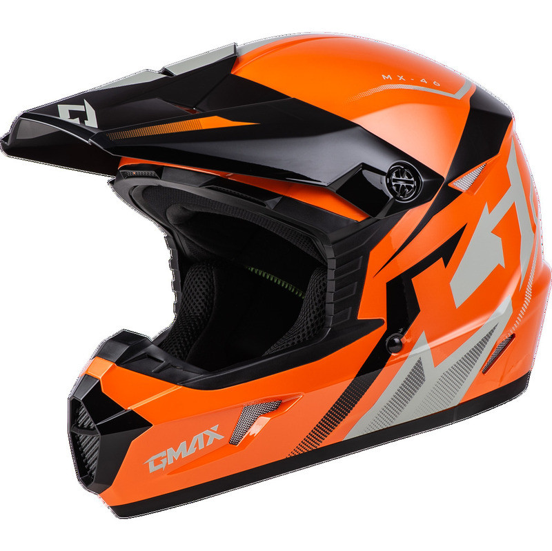 Gmax MX-46 Compound Orange Black Grey Helmet
