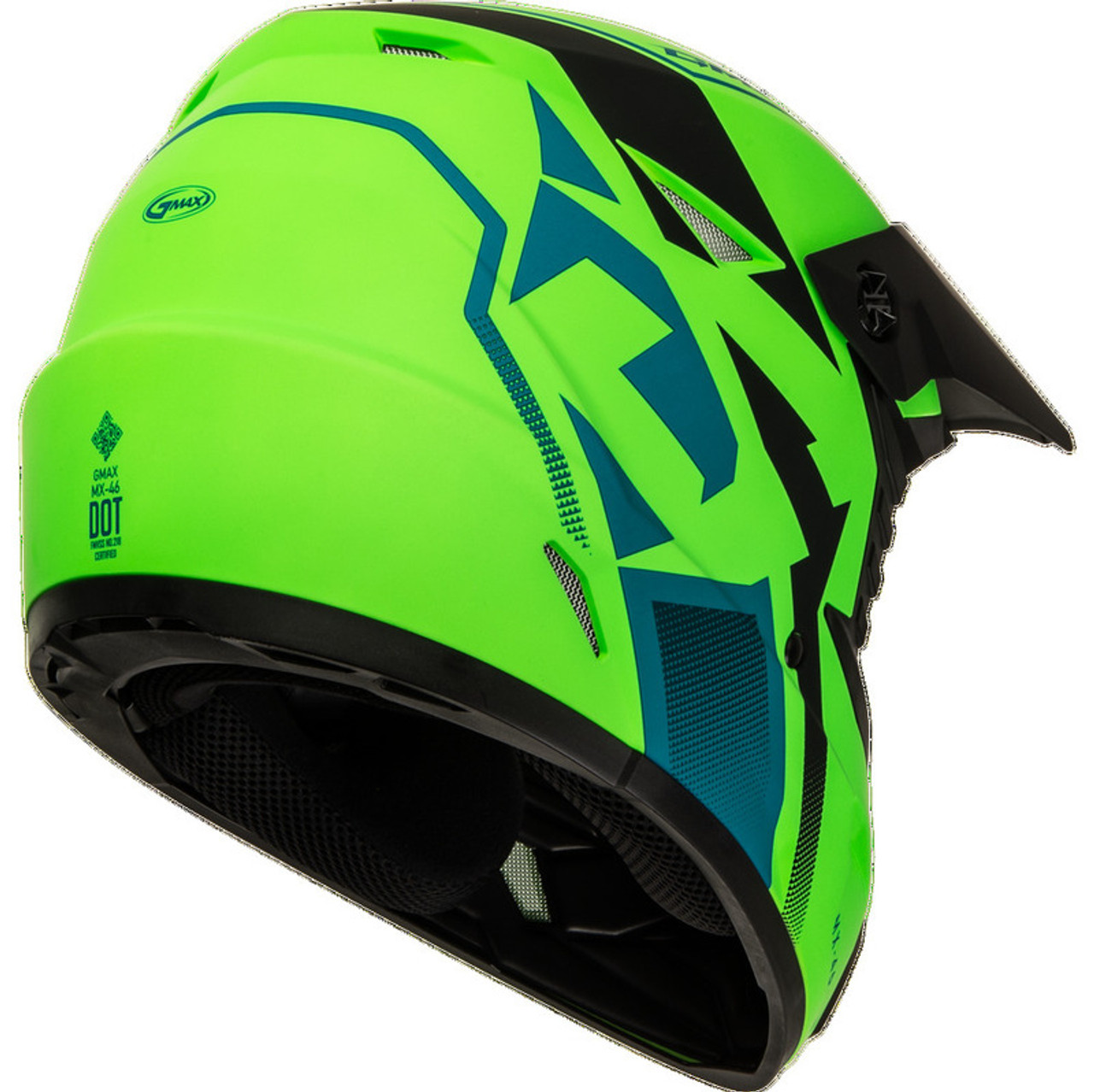 Gmax MX-46 Compound Matte Hi-Vis Green Black Blue Helmet
