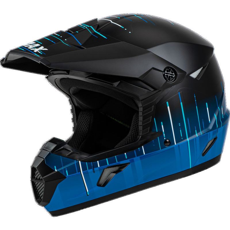 Gmax Youth MX-46Y Frequency Matte Black Blue Helmet