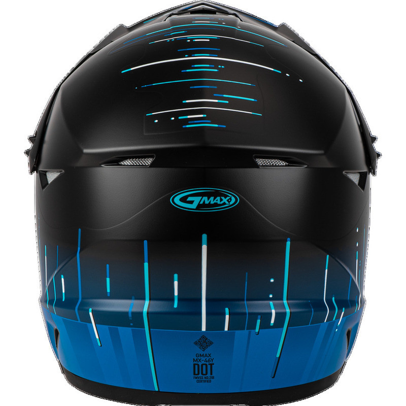 Gmax Youth MX-46Y Frequency Matte Black Blue Helmet