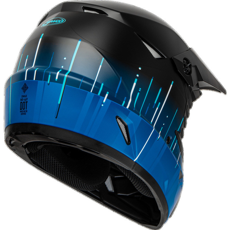 Gmax MX-46 Frequency Matte Black Blue Helmet