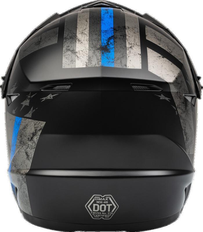Gmax MX-46 Patriot Matte Black Grey Blue Helmet