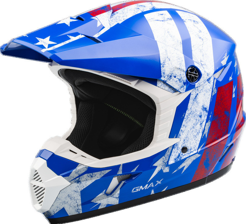 Gmax MX-46 Patriot Red White Blue Helmet