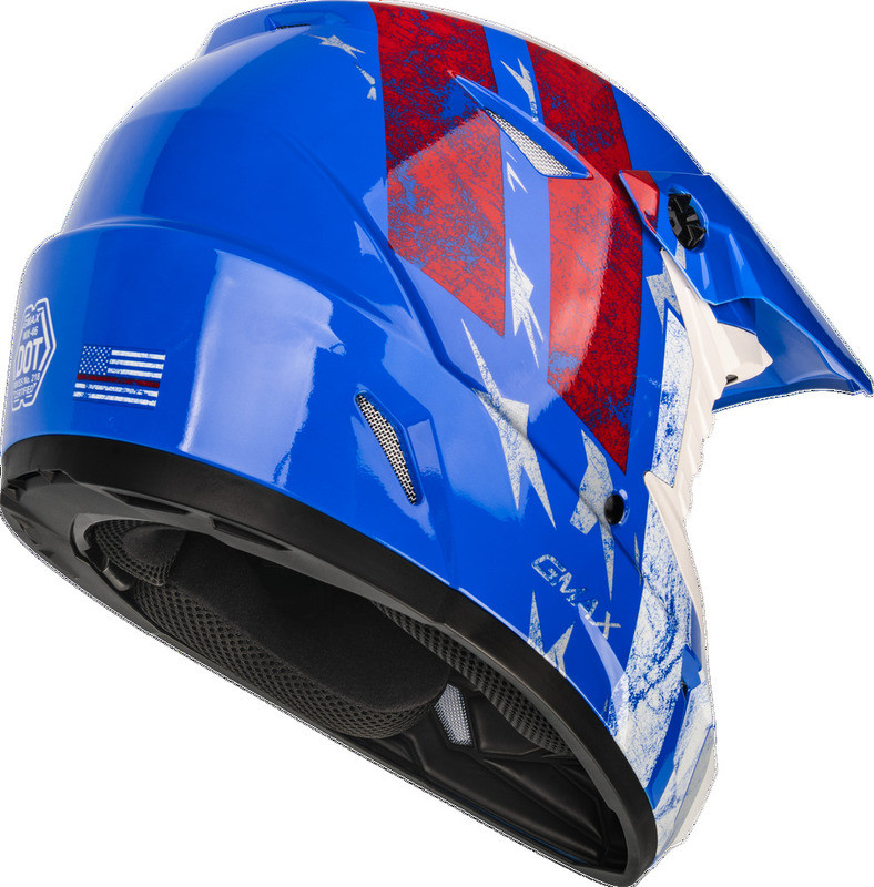 Gmax MX-46 Patriot Red White Blue Helmet