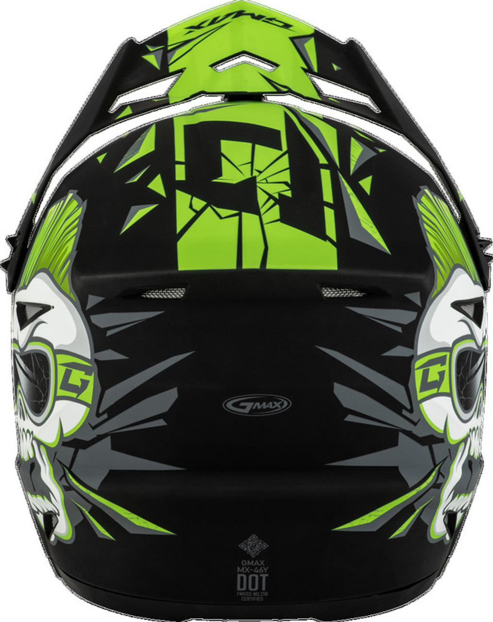 Gmax MX-46Y Unstable Matte Black Green Helmet