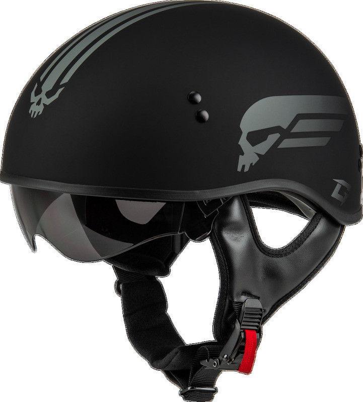 Gmax HH-65 Retribution Matte Black Silver Helmet