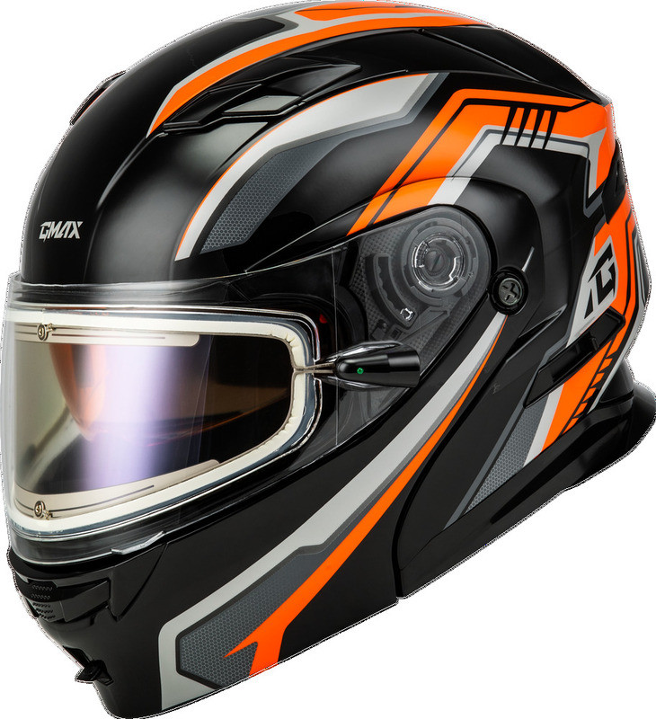 Gmax MD-01S Transistor Orange Black Electric Shield Snow Helmet