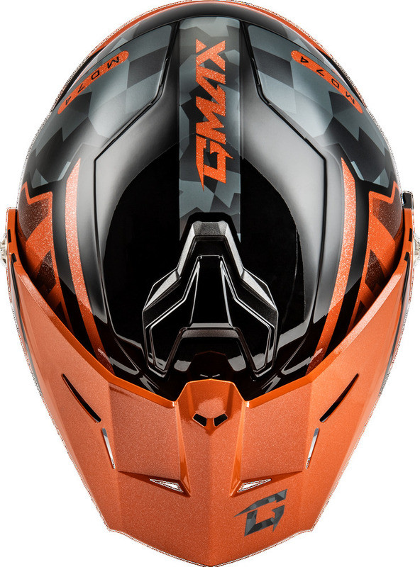 Gmax MD-74 Striker Black Gray Orange Helmet