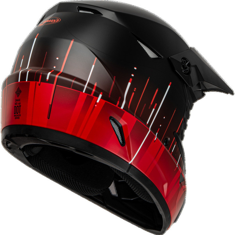 Gmax Youth MX-46Y Frequency Matte Black Red Helmet