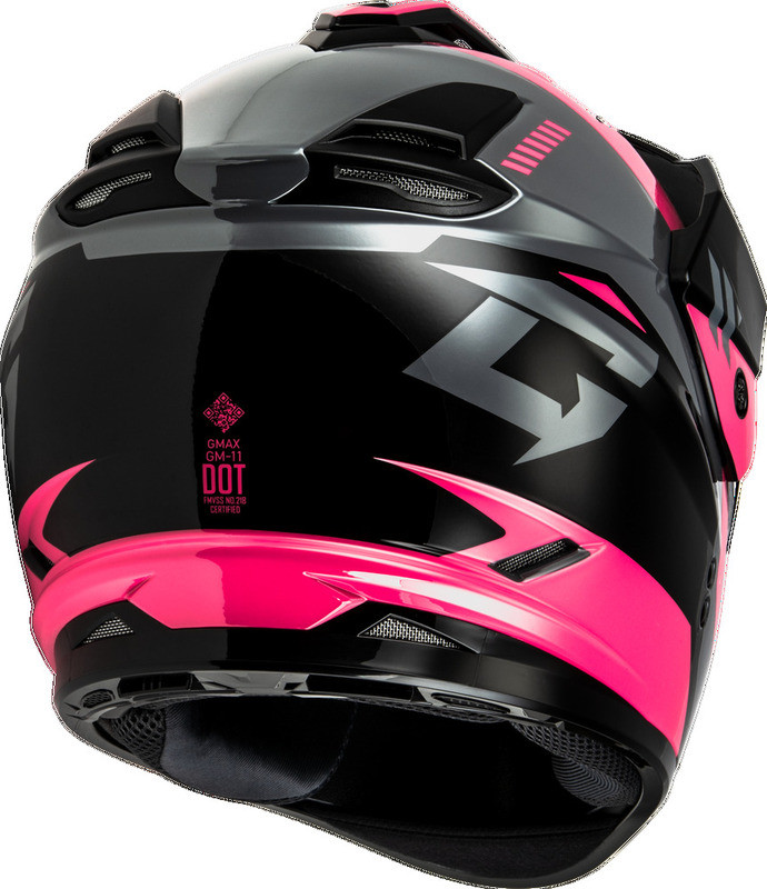Gmax GM-11S Ronin Black Grey Pink Electric Shield Helmet