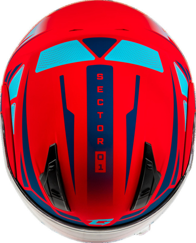 Gmax MD-04S Sector Red Blue Snow Helmet
