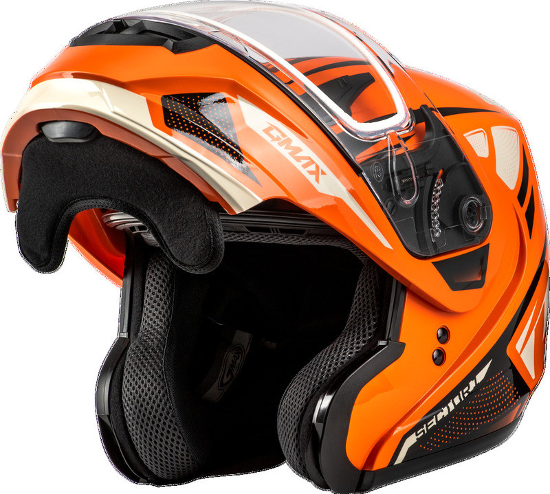 Gmax MD-04S Sector Orange Black Snow Helmet