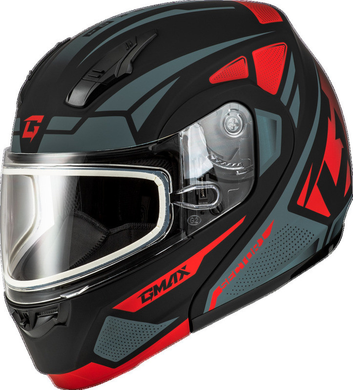 Gmax MD-04S Sector Black Red Snow Helmet