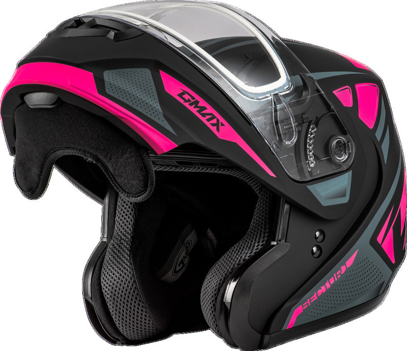 Gmax MD-04S Sector Black Pink Snow Helmet
