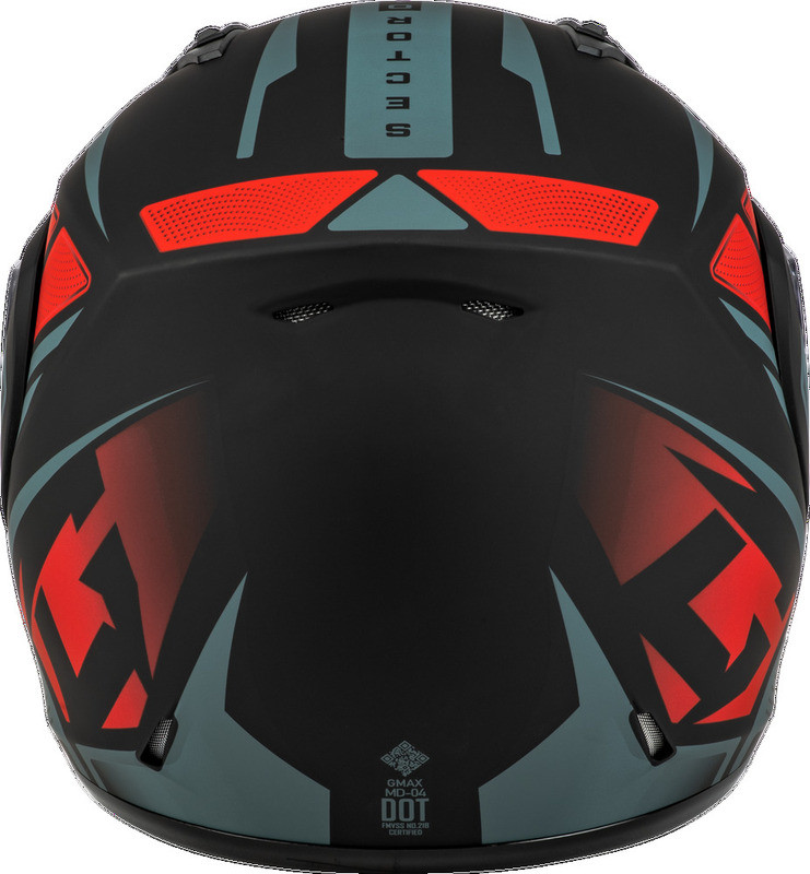 Gmax MD-04S Sector Black Red Electric Shield Helmet